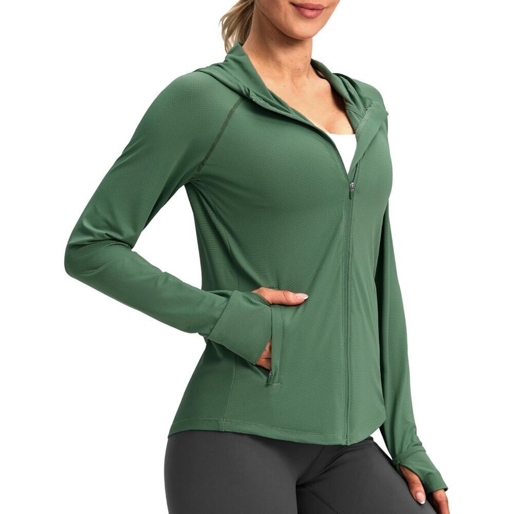 Women's UPF 50+ Sun Protection Hoodie Jacket Lightweight Zip Up Jackets Long Sle